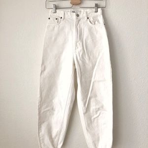 Zara balloon white jeans